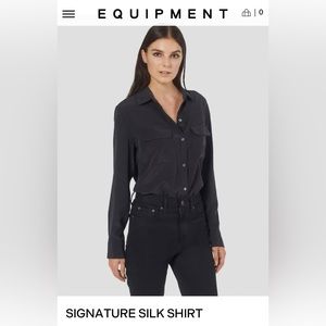 NWT Equipment Signature Silk Shirt Black Medium